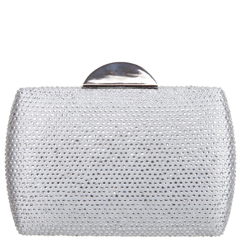 Rhinestone Evening‎ Clutch Bag Sparkly Party Prom Bridal Silver